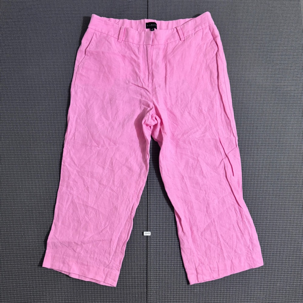 Talbots Women Pink Wide Leg Cropped Pants Size 10P